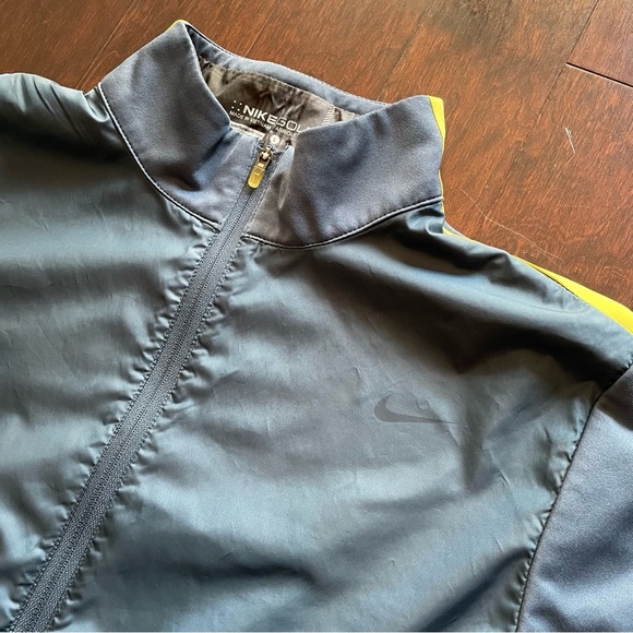 Nike Golf Womens 1/4 Zip Jacket Size Large Slate Blue & Yellow Zip Pockets - Picture 2 of 7